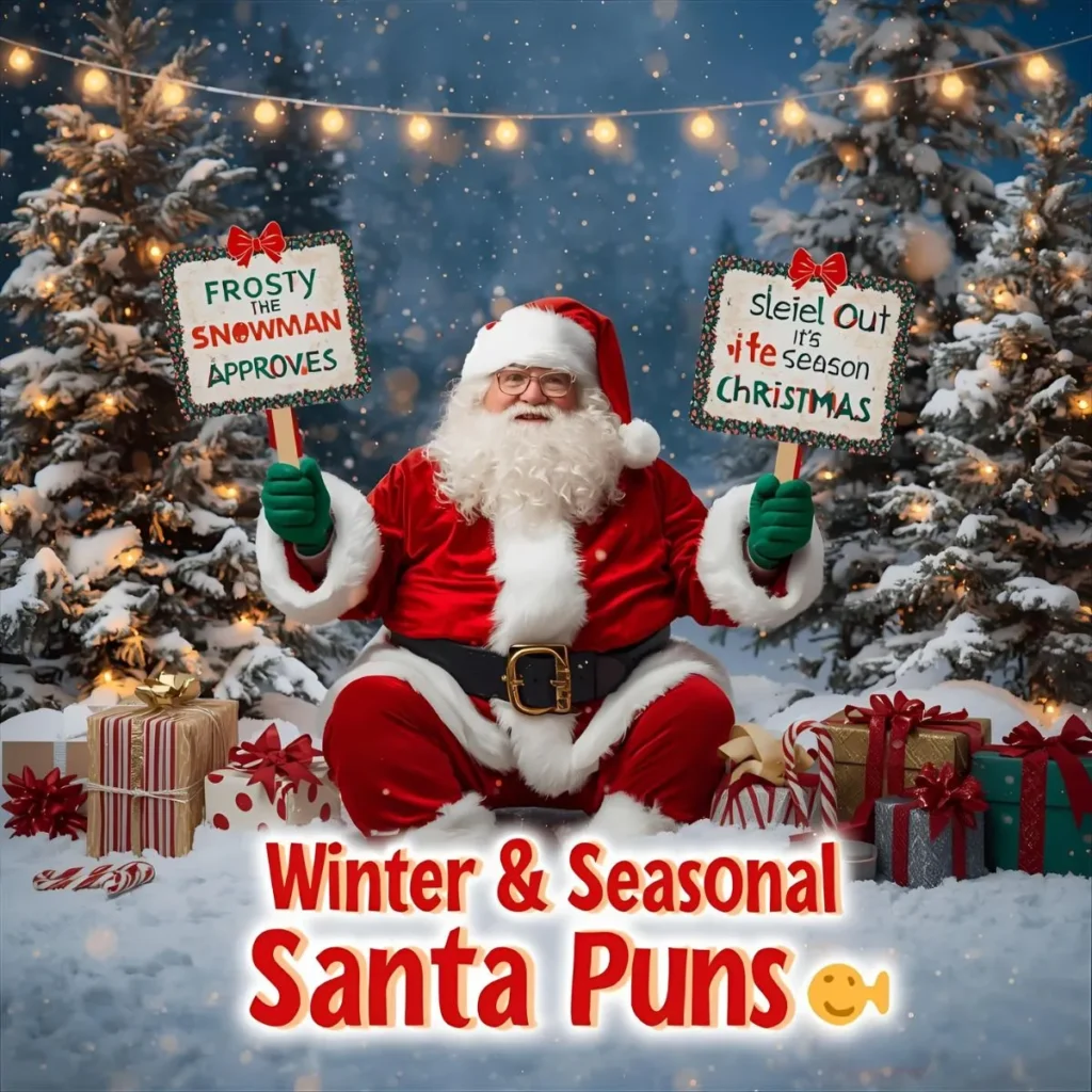  Winter & Seasonal Santa Puns 