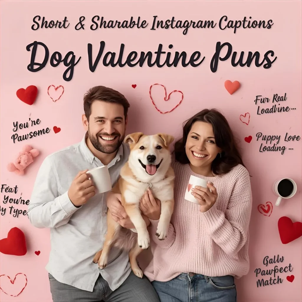 Short & Shareable Instagram Captions (Dog Valentine Puns)