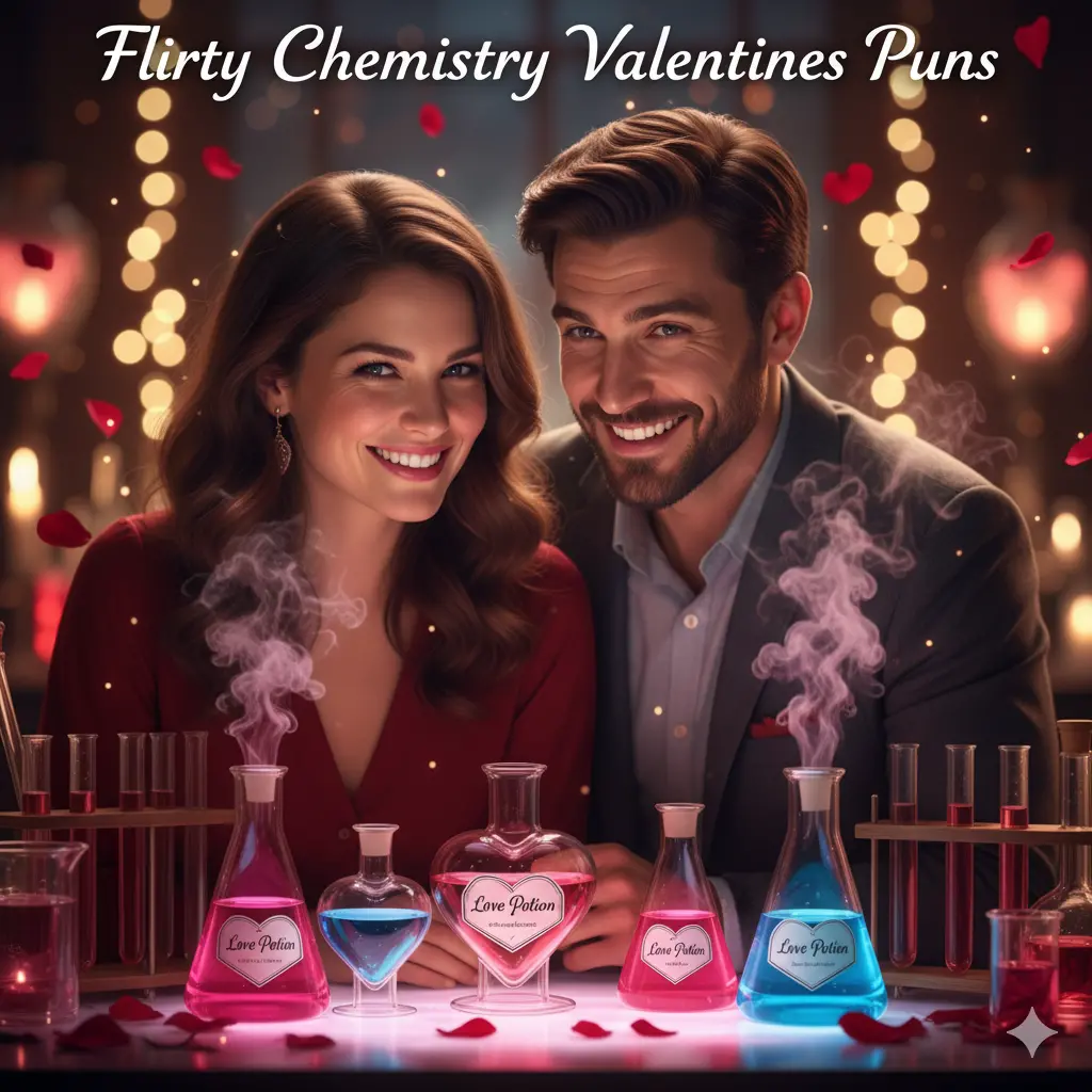 Flirty Chemistry Valentines Puns 