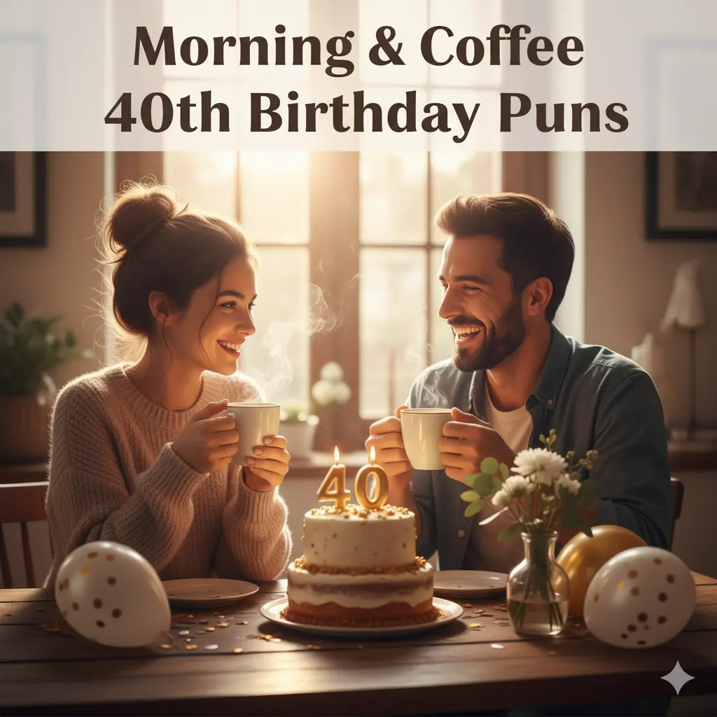 Morning & Coffee 40th Birthday Puns