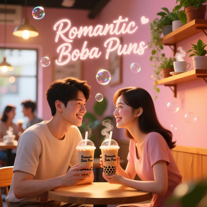 Romantic Boba Puns