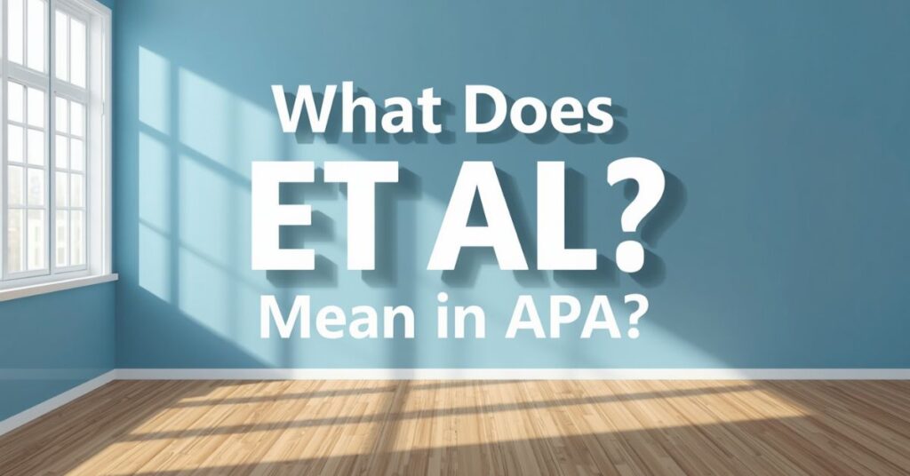 What Does Et Al.Mean in APA?