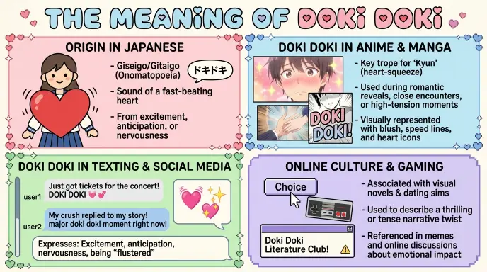 Doki Doki Meaning in Anime, Japanese, Texting, and Online Culture