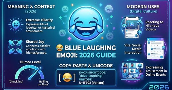 blue laughing emoji